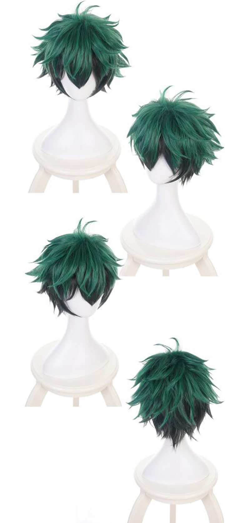 Green black gradient wig