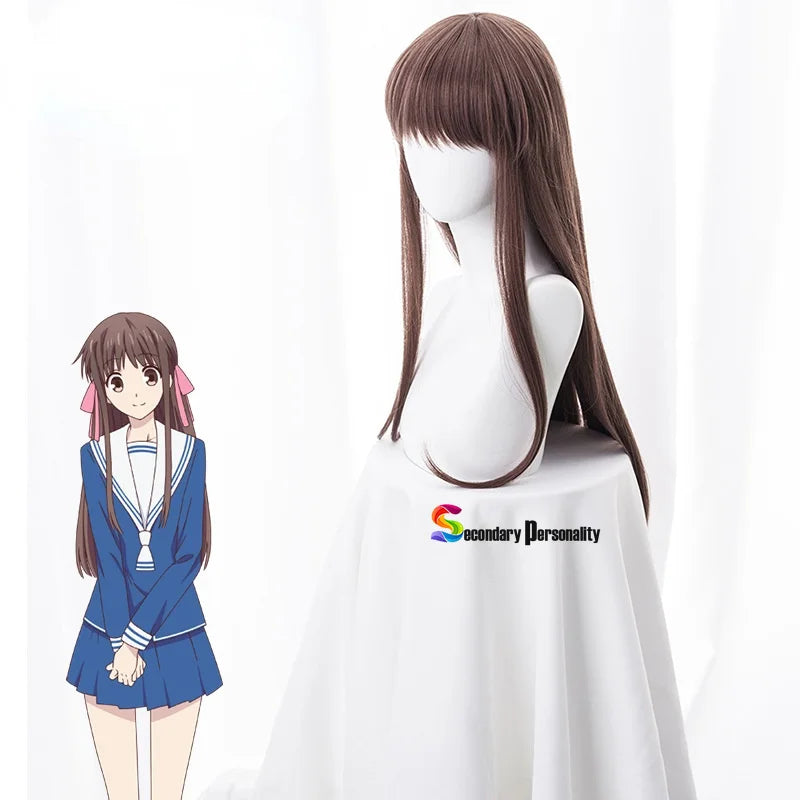 Anime FRUITS BASKET Tohru Honda Cosplay Costume Wigs Long Straight Brown Party Hair Props Lolita Girl Halloween Synthetic Hair