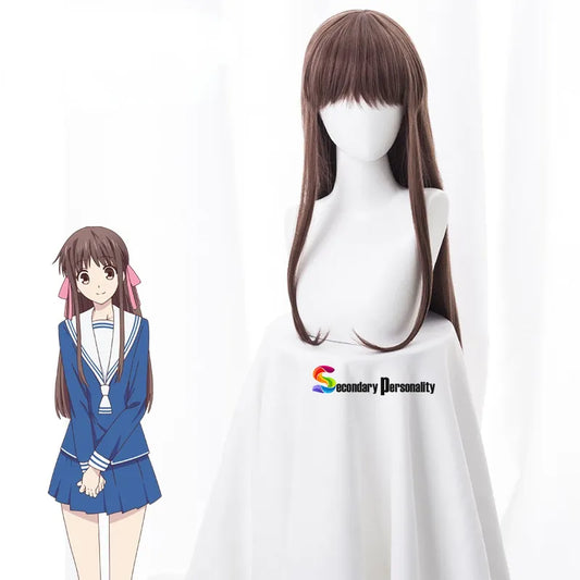 Anime FRUITS BASKET Tohru Honda Cosplay Costume Wigs Long Straight Brown Party Hair Props Lolita Girl Halloween Synthetic Hair