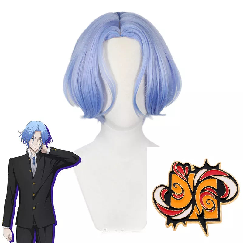 SK8 the Infinity Langa Hasegawa Cosplay Wig SK∞ Cosplay Wig Blue Short Wigs Halloween Heat Resistant Synthetic Hair + Wig Cap