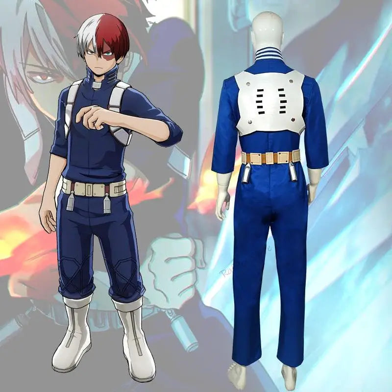 Anime My Hero Academia Boku no Hero Academia Todoroki Shoto girls Women Cosplay Costume Top Pants Belt Halloween Wig XS-XXXL