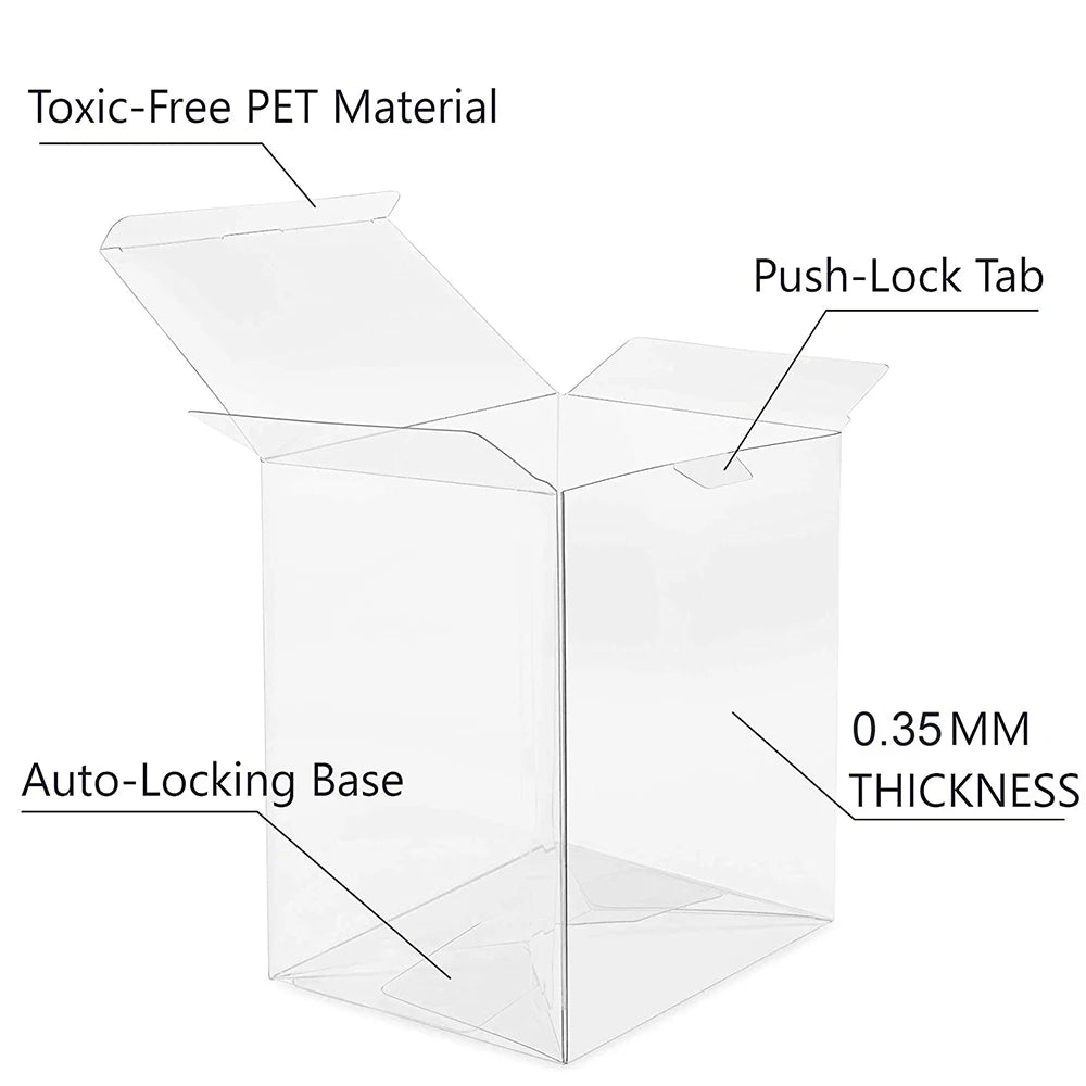 5pcs Clear Protector Case Acid-Free Crystal for Collectibles Funko Pop 4 inch Vinyl Figures PET Transparent Plastic Sleeve Box