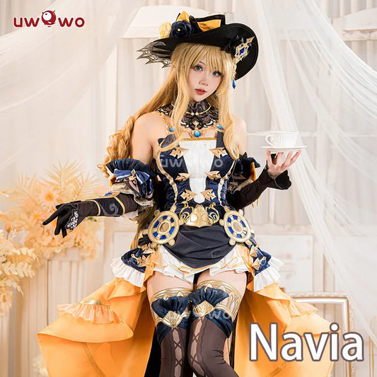 PRE-SALE UWOWO Navia Cosplay Genshin Impact Navia Cosplay Costume Fontaine Rococo Style Dress Cosplay Halloween Costume