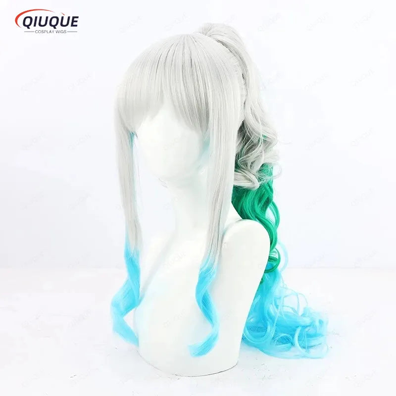 Anime One Piece Yamato Wig Women White 70cm Long Wig Cosplay Yamato Wig Heat Resistant Synthetic Hair Halloween + Wig Cap