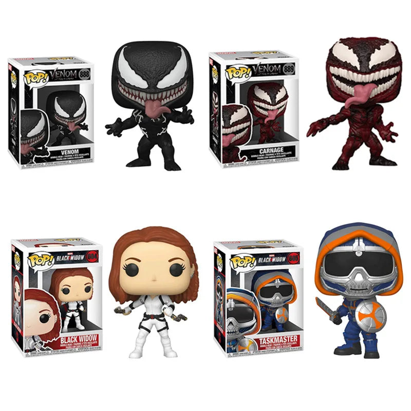 New Funko Venom Carnage Black Widow Figure Action The Amazing Spider-Man Figure Anime Toy Decoration Collection Birthday Gift