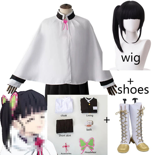 Kanao Tsuyuri Cosplay Costume Wig  Anime Kimetsu Cosplay Halloween Party Outfit for  Women Girls