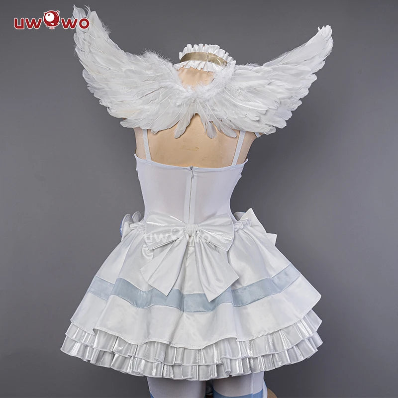 UWOWO Cosplay Stocking Angell Cosplay Costume Dress with Wings Full Set Halloween Costumes