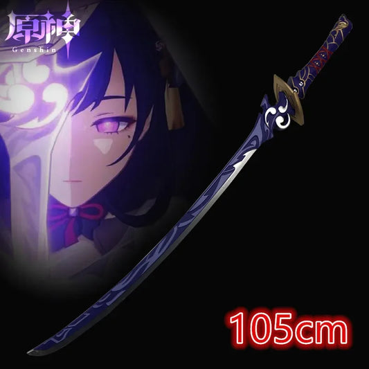 Beelzebul Musou Sword 1:1 Raiden Shogun Katana Genshin Impact Sword Weapon Cosplay Stage Props Safety PU Model Gift 105cm