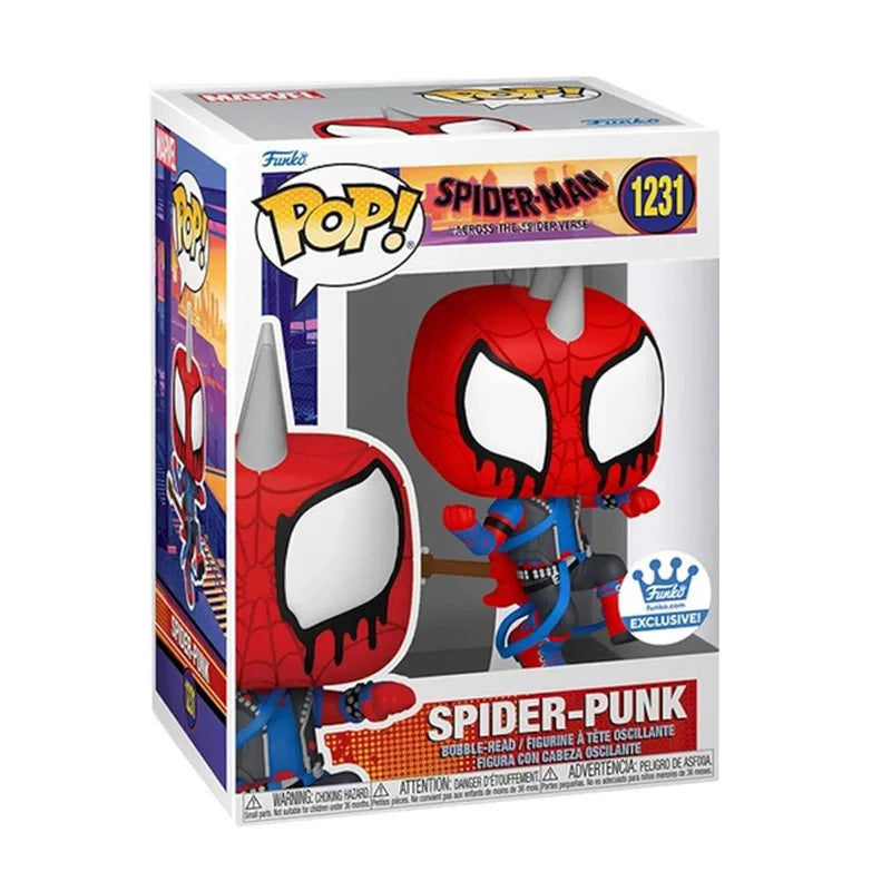 New Funko POP Spider-Man Spider-Punk Figure  Action Across The Spider-Verse Figure Anime Toy Decoration Collection Birthday Gift