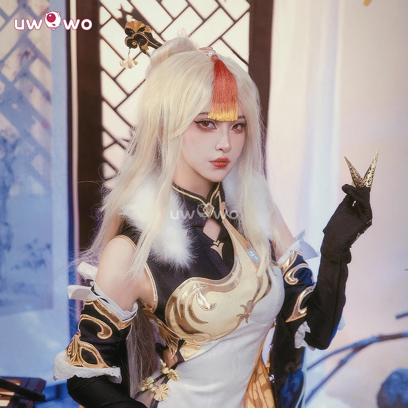 UWOWO Ningguang Cosplay Game Genshin Impact Ningguang Ning Guang Cosplay Halloween Costumes