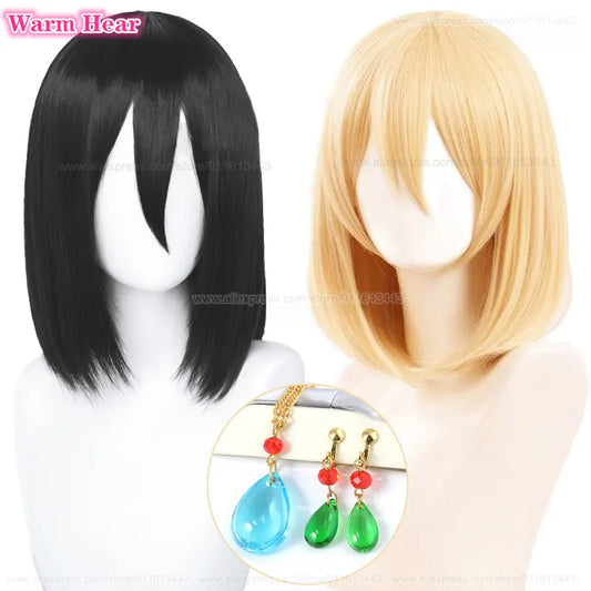 Anime Castle Wizard Howl Sophie Hatter Cosplay Wig Howl Cosplay Wigs Golden/Black Heat Resistant Hair Party Cosplay Anime Wigs