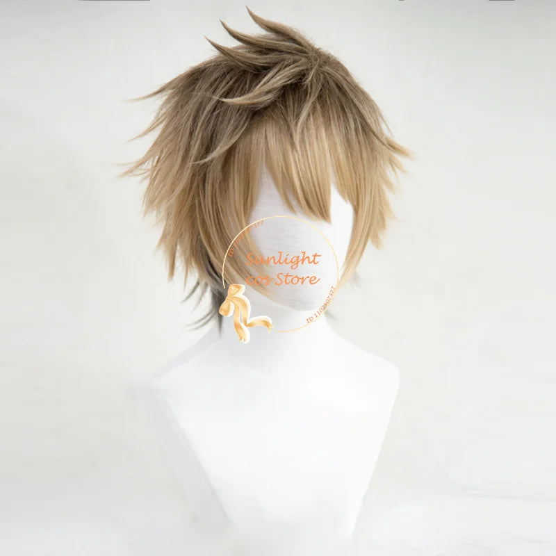 In Stock Anime Twisted Wonderland Ruggie Bucchi Cosplay Wig Short Linen Brown Wig Heat Resistant Synthetic Wigs Party + Wig Cap