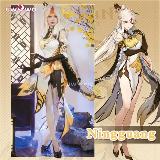 UWOWO Ningguang Cosplay Game Genshin Impact Ningguang Ning Guang Cosplay Halloween Costumes