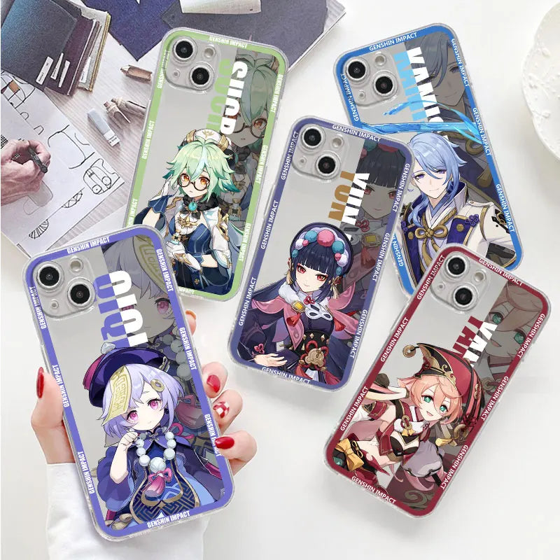 Phone Case For iPhone 15 14 Pro Max 13 12 Mini 11 ProMax XR XS X 8 7 6 Plus SE Soft Silicone Cover Genshin Impact Ayato Yun Jin