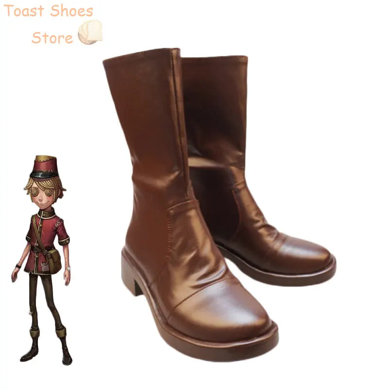 Game Identity V Postman Victor Grantz Cosplay Shoes PU Leather Shoes Halloween Carnival Boots Costume Prop