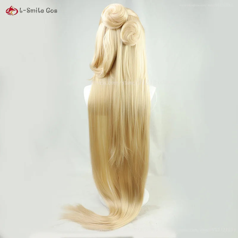 Genshin Impact Fair Lady Cosplay Wig Rosalyne-Kruzchka Lohefalter La Signora Wigs Light Gold Long Heat Resistant Synthetic Hair