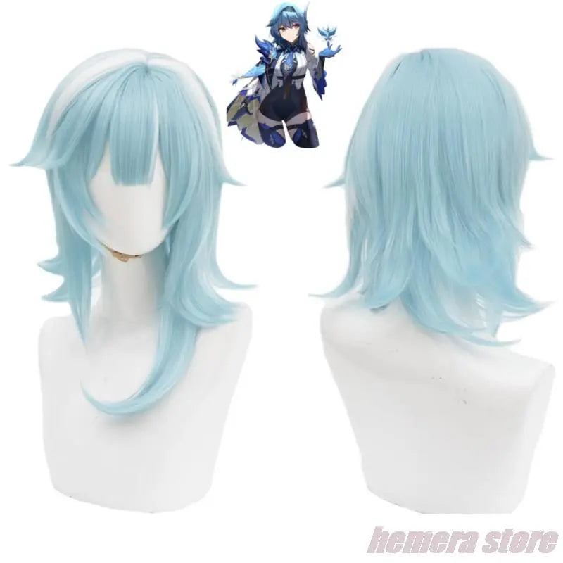 Anime Game Genshin Impact Eula Lawrence Cosplay Costume Wig Shoes Mondstadt Knights Of Favonius Sexy Woman Uniform Hallowen Suit