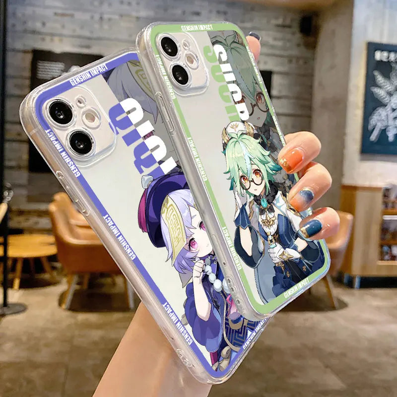 Phone Case For iPhone 15 14 Pro Max 13 12 Mini 11 ProMax XR XS X 8 7 6 Plus SE Soft Silicone Cover Genshin Impact Ayato Yun Jin