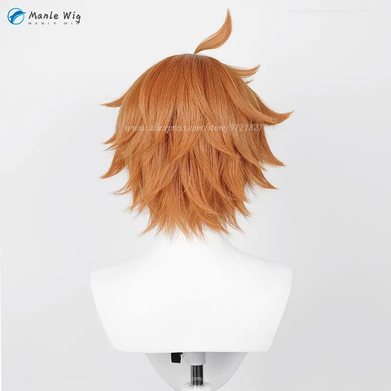 Tartaglia Genshin Wig Genshin Impact Tartaglia Cosplay Wig 30cm Scalp Orange Brown Costume Wigs Heat Resistant Synthetic Wigs