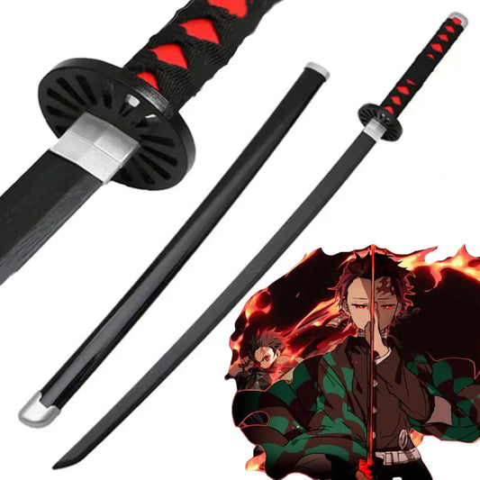 Cosplay Kimetsu no Yaiba Sword Weapon Demon Slayer Satoman Tanjiro  Kaigaku Sword 1:1 Anime Ninja Knife Wood Prop 104cm Katana