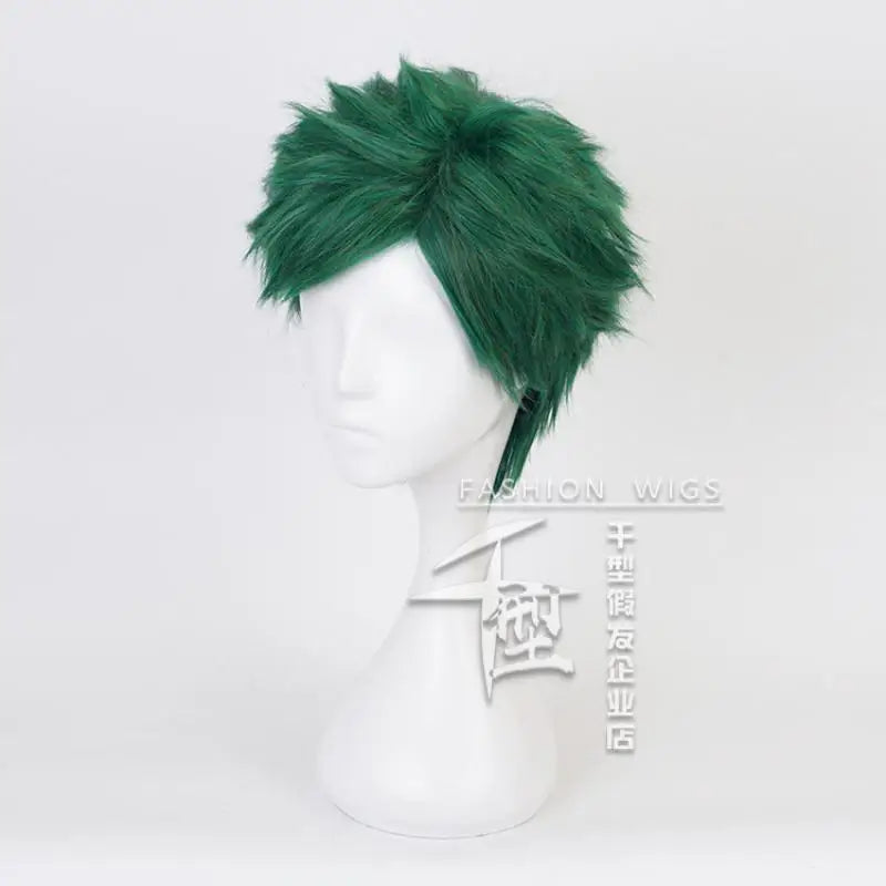 Game Twisted Wonderland Trey Clover Cosplay Wig Dark Green Short Hair Heat Resistant Synthetic Halloween Party Accessories Props