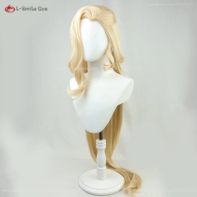 Genshin Impact Fair Lady Cosplay Wig Rosalyne-Kruzchka Lohefalter La Signora Wigs Light Gold Long Heat Resistant Synthetic Hair