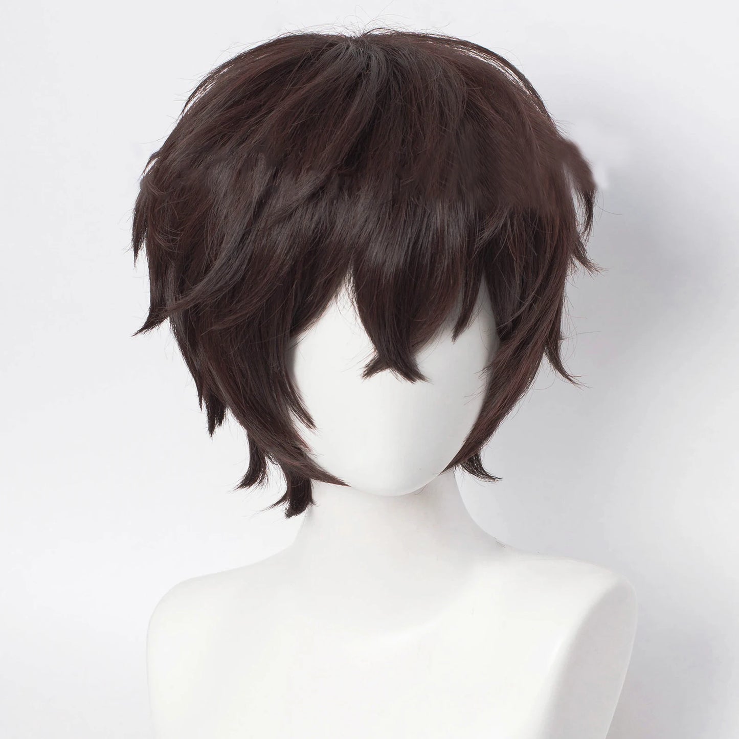 Dazai Osamu Wig Anime Bungo Stray Dogs Cosplay Short Brown Black Heat Resistant Synthetic Hair Halloween Party Wigs + Wig Cap