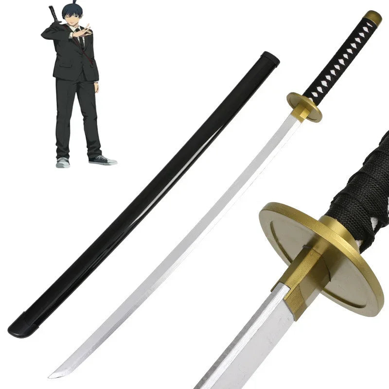 102cm Anime Role Playing Chainsaw Man Bamboo Assembled Sword Cosplay Hayakawa Aki Katana Weapon Model