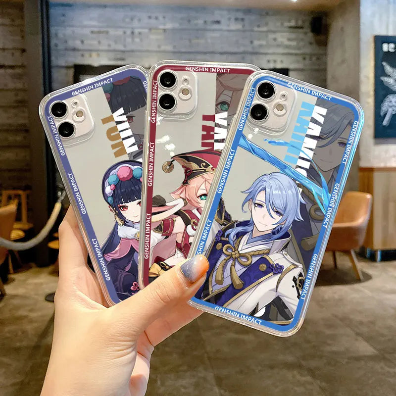 Phone Case For iPhone 15 14 Pro Max 13 12 Mini 11 ProMax XR XS X 8 7 6 Plus SE Soft Silicone Cover Genshin Impact Ayato Yun Jin