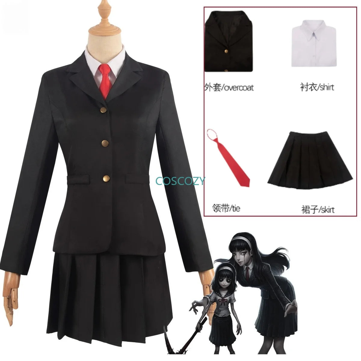 Identity v Cosplay Ito Junji Kawakami Tomie Dream Witch Wig Clothing Japanese JK Skirt Halloween Carnival Party Cosplay Costumes