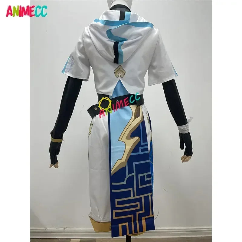 ANIMECC Chongyun Genshin Impact Cosplay Costume Wig Uniform Outfit Cosplay Chun Yun Halloween Party Fancy Dress for Men Women