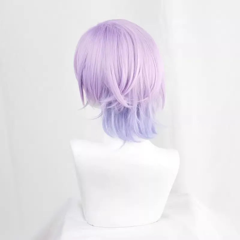 Game Twisted-Wonderland Epel Felmier Cosplay Wig Purple Gradation Short Hair Heat Resistant Synthetic Halloween Party Props