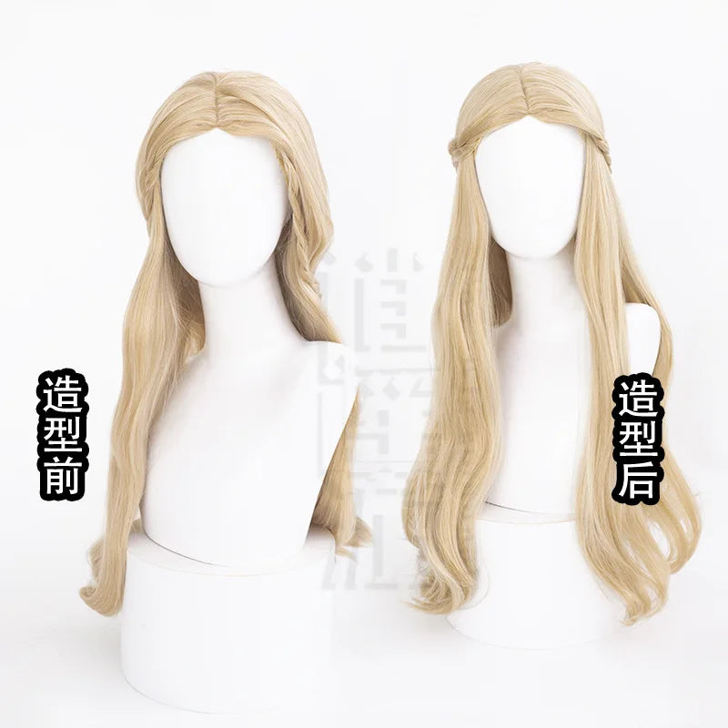 Ada Mesmer Cosplay Wig Identity V Game Blonde 68cm Heat Resistant Synthetic Hair Halloween Party Role Play Carnival + Wig Cap