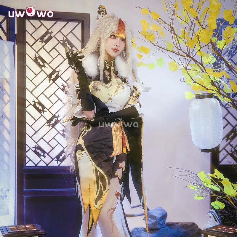 UWOWO Ningguang Cosplay Game Genshin Impact Ningguang Ning Guang Cosplay Halloween Costumes