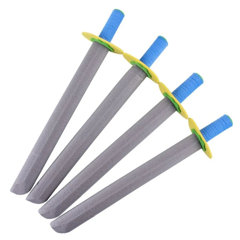 4 Pcs Foam Sword Shield Toy Set for Kids Pretend Play Fake Sword Warrior Knight Weapons Toys Cosplay Performance Proops