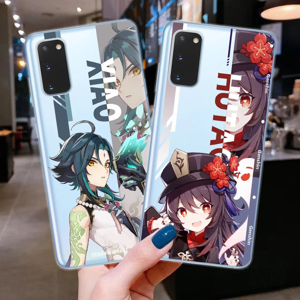 For Samsung Galaxy  S21 S22  Soft TPU Cover Anime Genshin Impact Cute Phone Cases