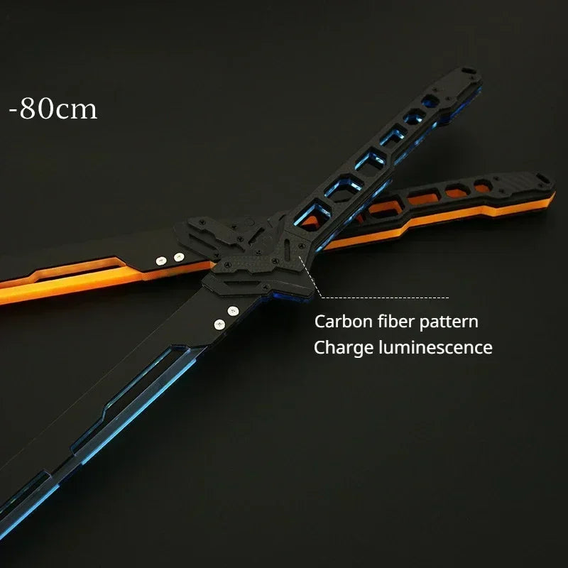 80cm Science Fiction Punk Thermal Katana Blade Game Peripheral Acrylic Glow Weapon Samurai Sword Model for Cosplay Gifts Toys