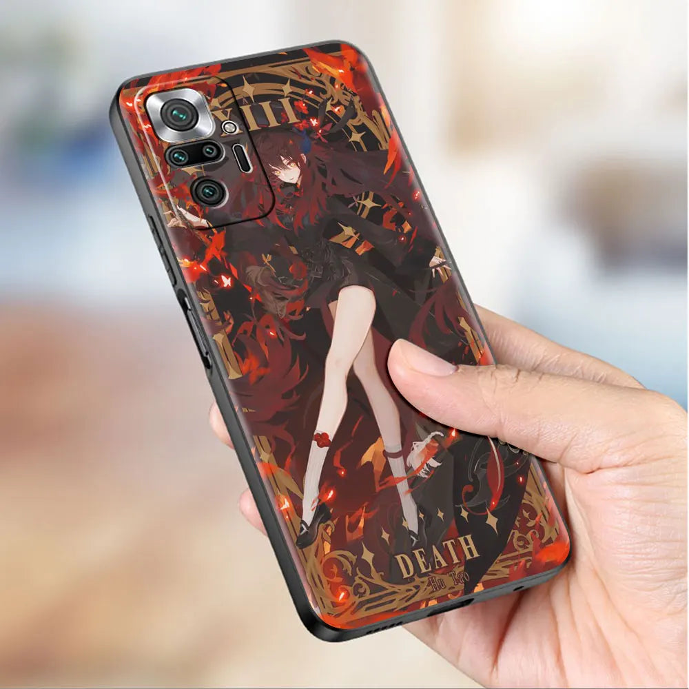 Soft Case for Xiaomi Redmi Note 11 5G 12 10 10C  10S Black Silicone Cover Capa Genshin Impact Tarot