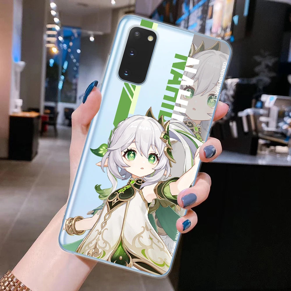 For Samsung Galaxy  S21 S22  Soft TPU Cover Anime Genshin Impact Cute Phone Cases