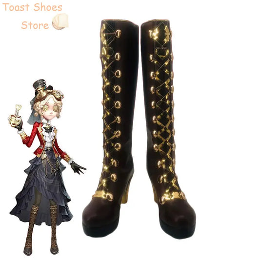 Game Identity V Mechanic Tracy Reznik Baroness Heart Lock Cosplay Shoes PU Leather Shoes Halloween Carnival Boots Costume Prop