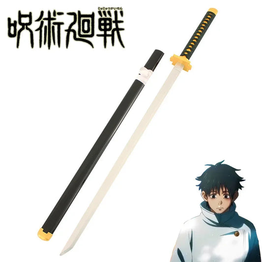 104cm Okkotsu Yuta Jujutsu Kaisen Weapon Samurai Sword Anime Peripheral Wooden ABS Katana Weapon Model for Cosplay Gifts Toys