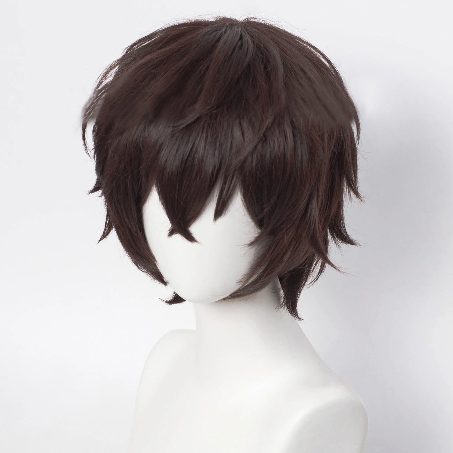 Dazai Osamu Wig Anime Bungo Stray Dogs Cosplay Short Brown Black Heat Resistant Synthetic Hair Halloween Party Wigs + Wig Cap