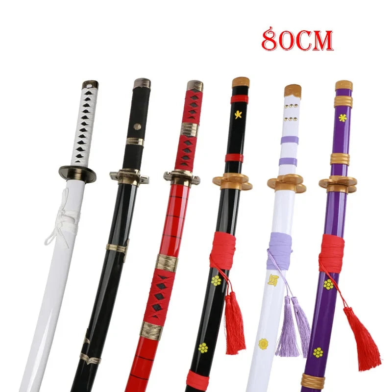 31.5" /80cm Roronoa Zoro Katana Japanese Manga Character Weapon Toy Sword Trafalgar D. Law Cosplay Birthday Gift Room Decoration