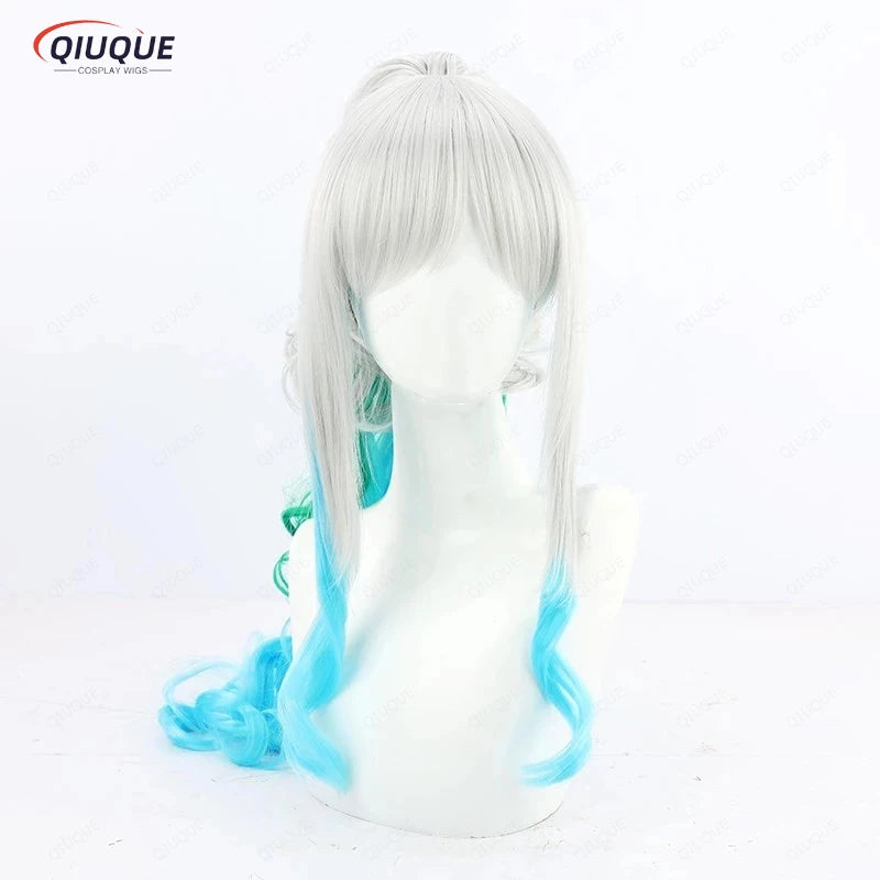 Anime One Piece Yamato Wig Women White 70cm Long Wig Cosplay Yamato Wig Heat Resistant Synthetic Hair Halloween + Wig Cap