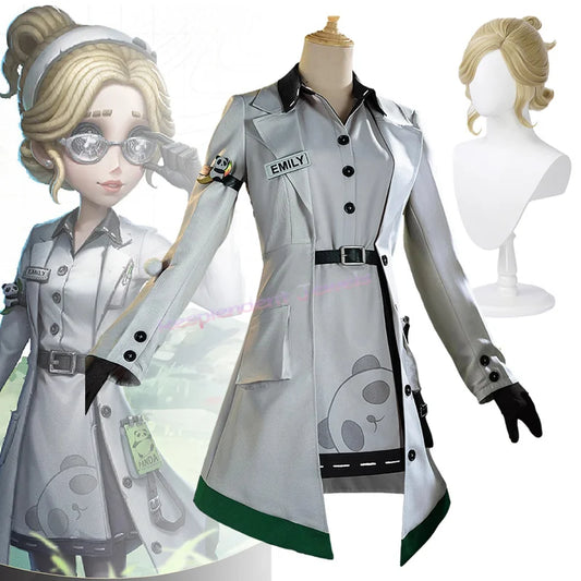 Game Identity V Emily Dyer Cosplay Costumes Survivors Doctor Bamboo Shadow Guardian Clothing Halloween Carnival Party Wig Set