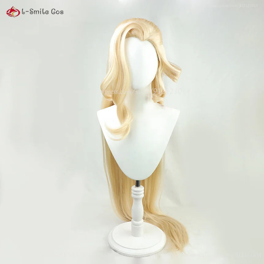 Genshin Impact Fair Lady Cosplay Wig Rosalyne-Kruzchka Lohefalter La Signora Wigs Light Gold Long Heat Resistant Synthetic Hair