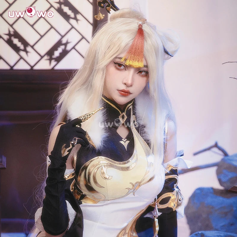 UWOWO Ningguang Cosplay Game Genshin Impact Ningguang Ning Guang Cosplay Halloween Costumes