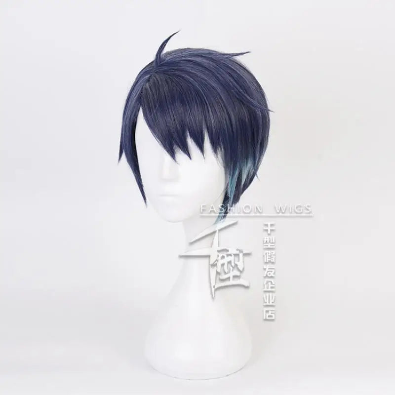 Game Twisted-Wonderland Deuce Spade Cosplay Wig Dark Blue Short Hair Heat Resistant Synthetic Halloween Party Accessories Props